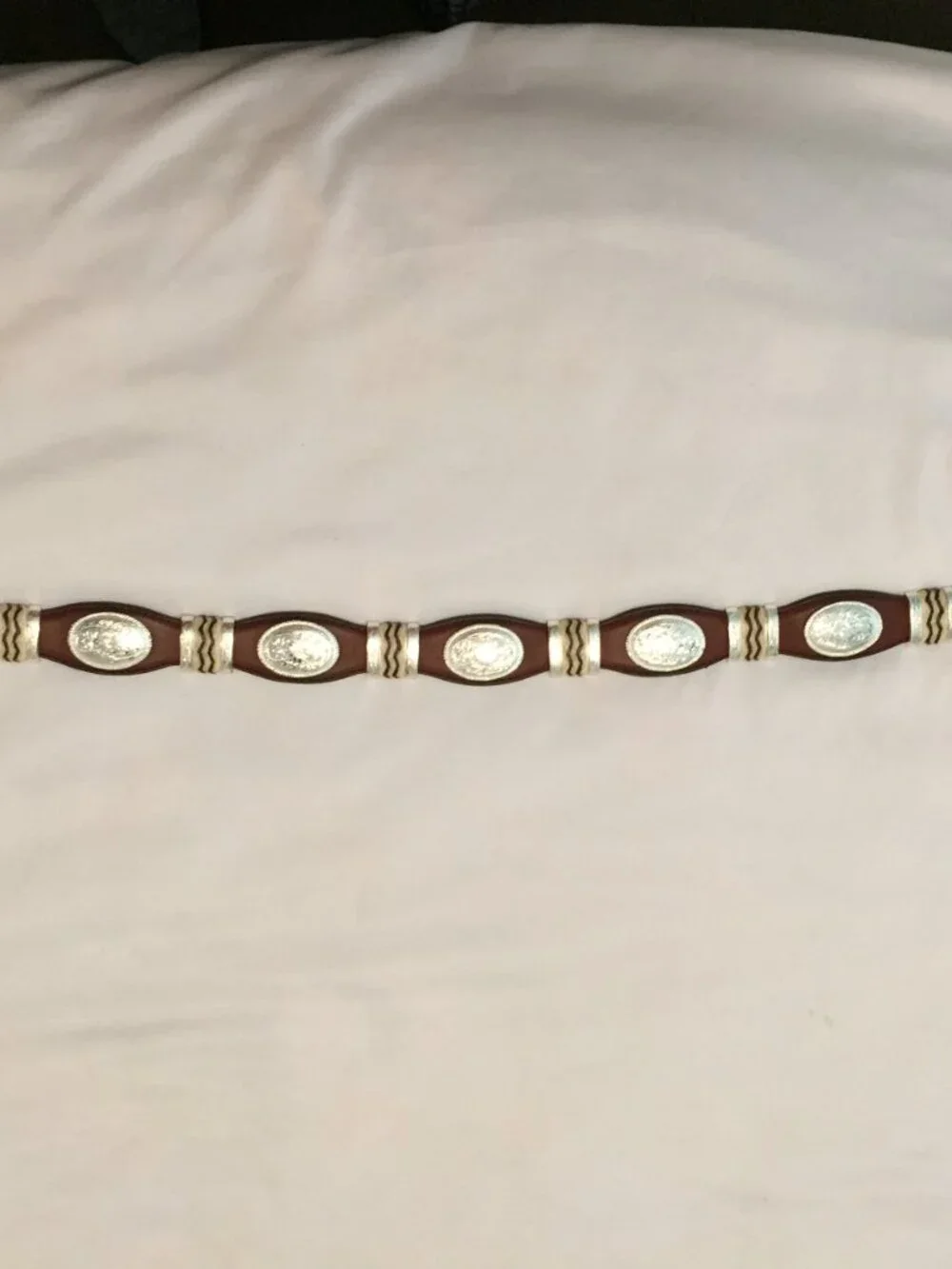Tony Lama 9117L Mens Size 44 Cutting Champ Conchos Leather Belt Western Brown